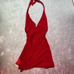 Red Halter Neck Dress
